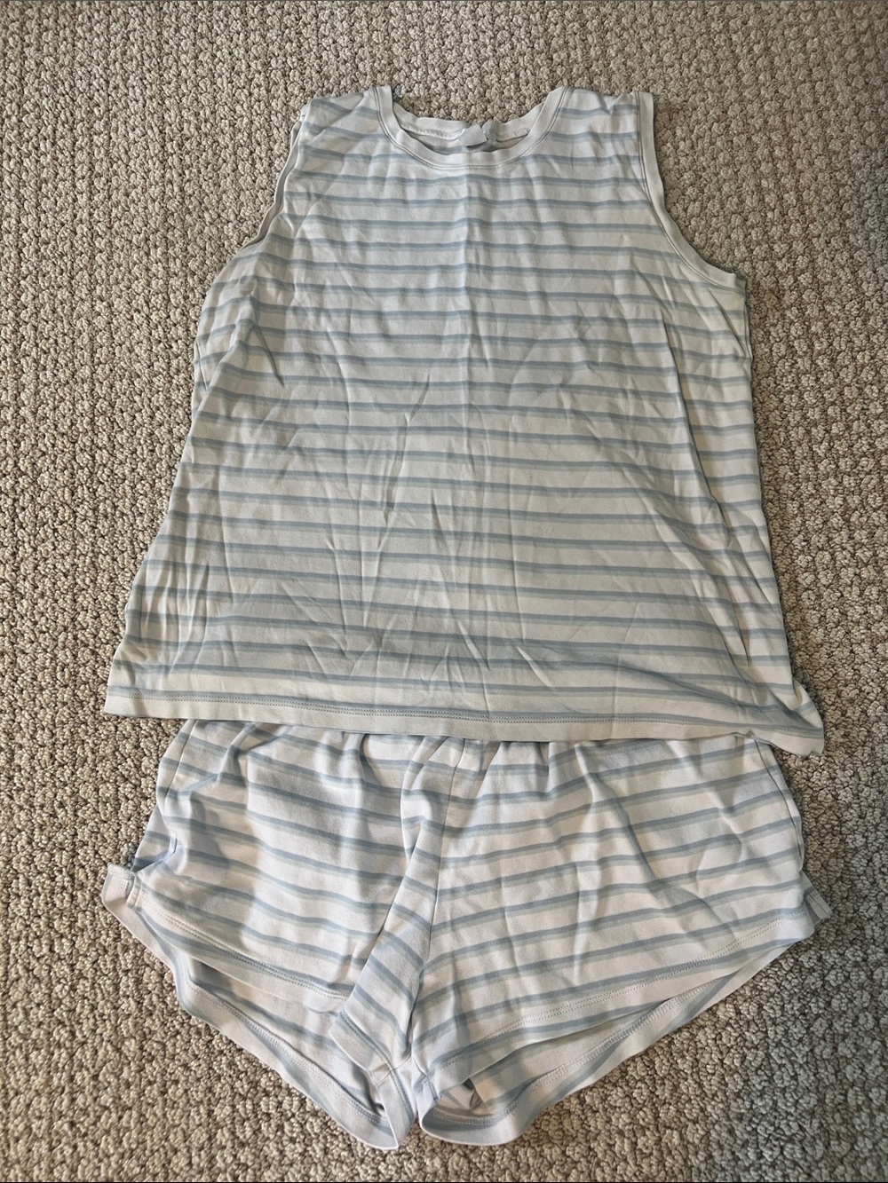 LAKE Striped Blue & White Women's Sleep Set - Medium